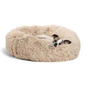 Best Friends by Sheri The Original Calming Donut Cat and Dog Bed in Shag or Lux Fur, Machine Washable, High Bolster…