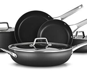 Calphalon Premier Hard-Anodized Nonstick 8-Piece Cookware Set, Black