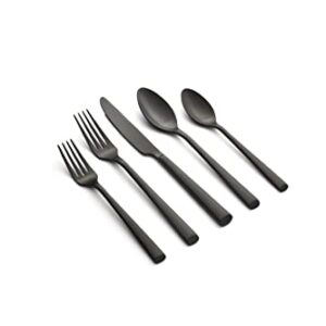 Cambridge Silversmiths Gilda Black Satin 20-Piece Flatware Set, Service for 4