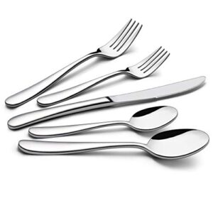 LIANYU 60-Piece Heavy Duty Silverware Set, Stainless Steel Flatware Cutlery Set for 12, Heavy Weight Eating Utensils…