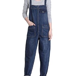 Lazutom Women’s Loose Fit Casual Baggy Denim Bib Dungarees Overall