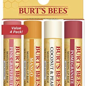 Lip Balm, Burt’s Bees Moisturizing Lip Care Valentine’s Gift for Men & Women, 100% Natural, SuperFruit – Pomegranate…