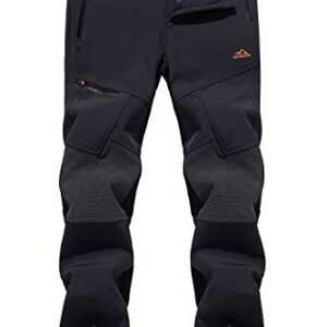 MAGCOMSEN Men’s Water Resistant Fleece Lining Winter Trousers Warm Outdoor Workwear Hiking Skiing Pants with Mulit Zip…