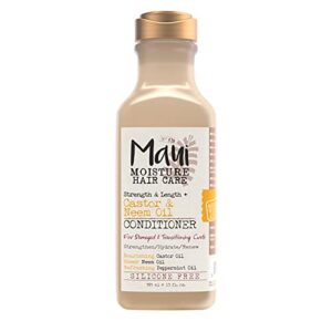 Maui Moisture Strength & Length + Castor & Neem Oil Conditioner, Curly Hair Product for Dry, Damaged Hair, 13 Fl Oz