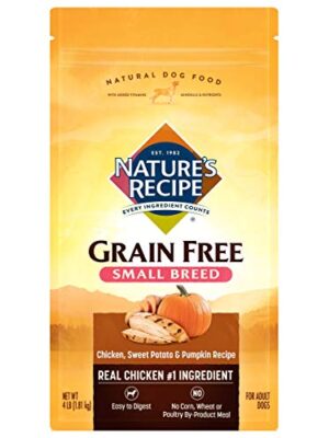 Nature’s Recipe Grain Free Small Breed Dry Dog Food, Chicken, Sweet Potato & Pumpkin